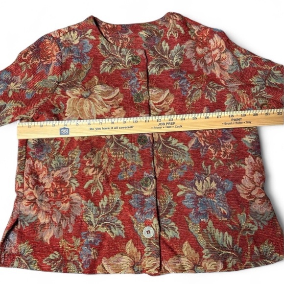 COLDWATER CREEK FLORAL TAPESTRY JACKET‎ SIZE WOMANS PETITE MEDIUM - Picture 7 of 9